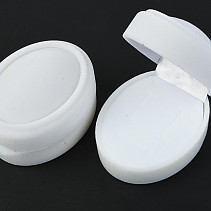 Sametová dárková krabička oválná bílá 6.6 x 5.2mm
