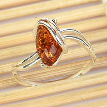 Silver ring with amber Ag 925/1000