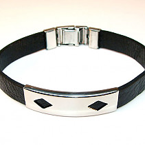 Steel Bracelet + artificial leather - Type D