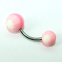 OPNG076 piercing pupík růžovobílá