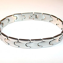 Surgical steel bracelet with matte line