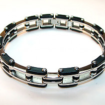 Steel Bracelet + Black Rubber (solid)