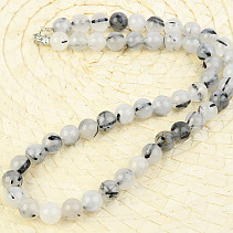 Necklace crystal with tourmaline balls 10mm 52cm