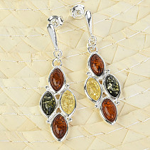 Amber Triangular Earrings Ag 925/1000 TYP3077