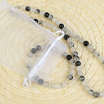 Dárková sada šperků turmalín v křišťálu kuličky 8mm - náhrdelník 45cm + náramek