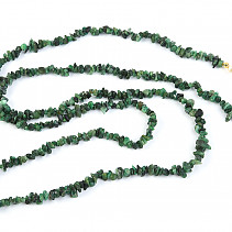 Smaragd jemné sekané dílky náhrdelník 90cm