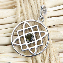 The Moldavite pendant of the goddess Ag 925/1000 + Rh