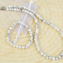 Gift set of magnesite jewelry balls 6mm - necklace 45cm + bracelet
