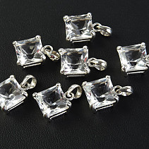 Silver pendant crystal square Ag 925/1000