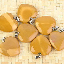 Jasper Yellow Heart Pendant Jewelry Keychain