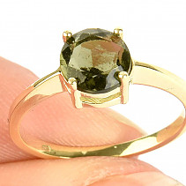 Moldavite ring gold (size 53) 14K  2,25g