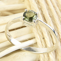 Vltavín prsten kulatý 5mm standard brus Ag 925/1000 + Rh