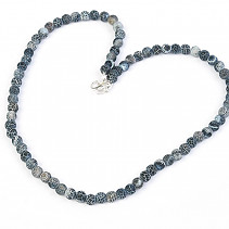 Agate blue matte crash effect necklace beads 6mm 45cm
