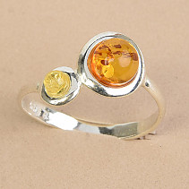 Ring amber ball Ag 925/1000