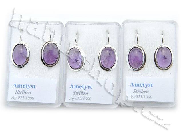 silver earrings amethyst