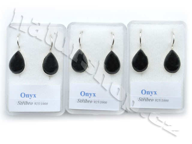 silver onyx earrings