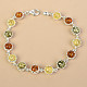 Silver bracelet amber mix Ag 925/1000 18,5cm