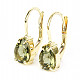 Moldavite earrings gold drop 7 x 5mm standard cut Au 585/1000 14K 2.01g