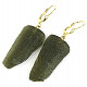 Moldavite earrings gold Au 585/1000 14K 9,17g