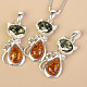 Silver pendant cat made of amber Ag 925/1000