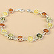 Silver bracelet amber mix Ag 925/1000 18,5cm