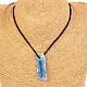 Kyanite (disten) drilled pendant on the leather