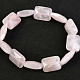 Rose quartz bracelet facet rectangles