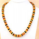 Necklace amber buttons mix 62cm
