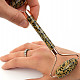 Massage stick rotating double-sided jasper dalmatian