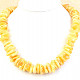 Milky amber necklace flat stones 50cm