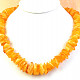 Milky amber necklace flat stones 52cm