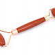 Massage stick rotating double-sided jasper red