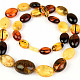 Exclusive amber necklace with oval jumbo 76cm