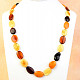Amber oval necklace mix 67cm
