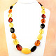Amber oval necklace mix 68cm