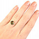Gold moldavite ring oval standard cut 14K Au 585/1000 2.65g