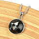 Round pendant meteorite pallasite silver Ag 925/1000