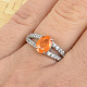Spessartin ring oval with zircons 8x6mm Ag 925/1000