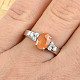Spessartin ring oval with zircons 8x6mm Ag 925/1000 2.8g size 55
