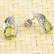 Earrings with olivine and zircons Ag 925/1000 3,1g