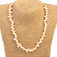Apricot pearl zigzag necklace 44cm