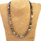Agate necklace smooth beads 8mm 44cm