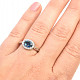 Kyanite disten and zircons silver ring Ag 925/1000 2.4g size 56