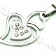Heart pendant with zircons surgical steel