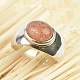 Oval sun stone ring Ag 925/1000
