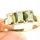 Moldavite ring standard cut 14K gold Au 585/1000 3,37g (size 57)