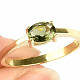 Moldavite ring standard cut size 63 14K gold Au 585/1000 3,28g