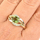 Moldavite ring + zircons size 65 14K gold Au 585/1000 4,10g