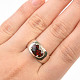 Garnet ring cut Ag 925/1000 size 54 6.6g