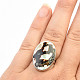 Shells / mother of pearl ring oval Ag 925/1000 6.5g size 53
